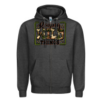 Charcoal Heather raising wild things Zipper Hoodie - Zillion Design Studio