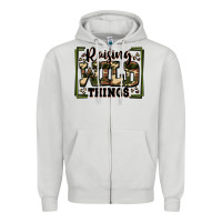 Dove Grey raising wild things Zipper Hoodie - Zillion Design Studio