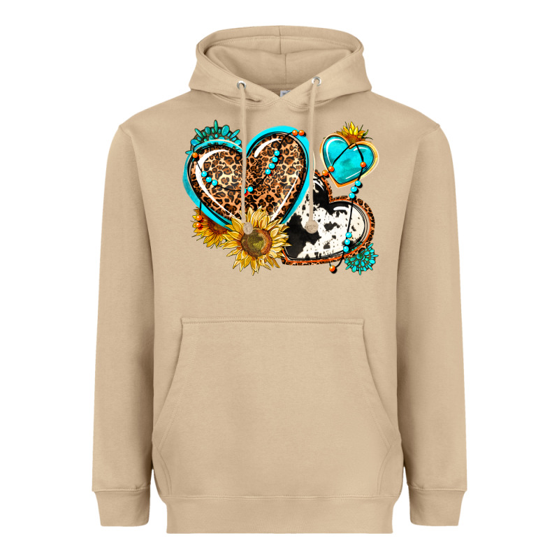 Western Leopard Pride  Hearts Heavyweight Hoodie by AdoDesignShop | Teevron
