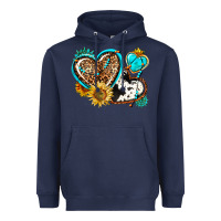Navy western leopard pride  hearts Heavyweight Hoodie - AdoDesignShop