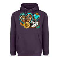 Plum western leopard pride  hearts Heavyweight Hoodie - AdoDesignShop