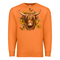 Carrot sunflowers long haired cow Premium Sweatshirt - Jasminsmagicworld