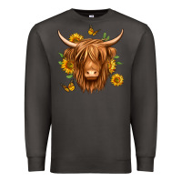 Smoke sunflowers long haired cow Premium Sweatshirt - Jasminsmagicworld