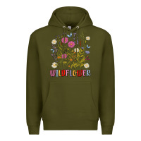 Army Green wildflower malias Premium Hoodie - MaliasSmallBusiness