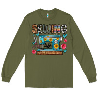 Army Green sewing life Long Sleeve Tee - Zillion Design Studio