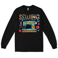 Black sewing life Long Sleeve Tee - Zillion Design Studio