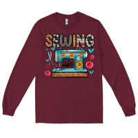 Burgundy sewing life Long Sleeve Tee - Zillion Design Studio