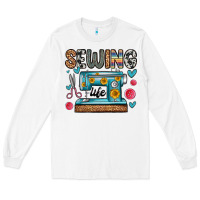 White sewing life Long Sleeve Tee - Zillion Design Studio