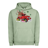 Pigment Oil Green christmas truck Urban Hoodie - MaliasSmallBusiness