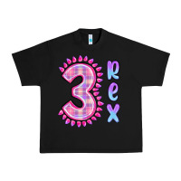 Black 3 rex pink dinosaur Urban Heavy Tee - MaliasSmallBusiness