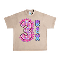French Oak 3 rex pink dinosaur Urban Heavy Tee - MaliasSmallBusiness