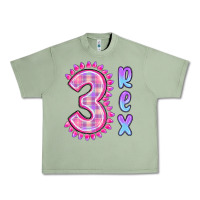 Oil Green 3 rex pink dinosaur Urban Heavy Tee - MaliasSmallBusiness