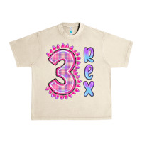 Sandshell 3 rex pink dinosaur Urban Heavy Tee - MaliasSmallBusiness