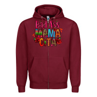 Burgundy bad ass mama cita Zipper Hoodie - CTS Tumbler Store