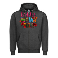 Charcoal Heather bad ass mama cita Zipper Hoodie - CTS Tumbler Store