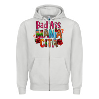Dove Grey bad ass mama cita Zipper Hoodie - CTS Tumbler Store