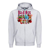 Heather Grey bad ass mama cita Zipper Hoodie - CTS Tumbler Store