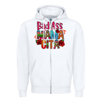White bad ass mama cita Zipper Hoodie - CTS Tumbler Store