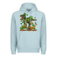 Blue Mist shamrockscrusher t rex and horseshoe Premium Hoodie - AdoDesignShop