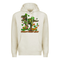 Oatmeal Heather shamrockscrusher t rex and horseshoe Premium Hoodie - AdoDesignShop
