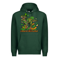 Sports Green shamrockscrusher t rex and horseshoe Premium Hoodie - AdoDesignShop