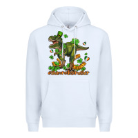 White shamrockscrusher t rex and horseshoe Premium Hoodie - AdoDesignShop
