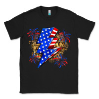 Black American lightning bolt Classic Tee - Zillion Design Studio