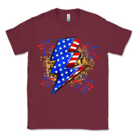Burgundy American lightning bolt Classic Tee - Zillion Design Studio