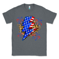 Charcoal Heather American lightning bolt Classic Tee - Zillion Design Studio