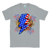 Heather Grey American lightning bolt Classic Tee - Zillion Design Studio