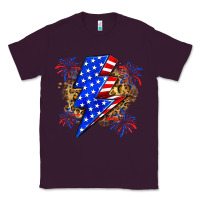 Plum American lightning bolt Classic Tee - Zillion Design Studio