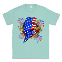 Seafoam American lightning bolt Classic Tee - Zillion Design Studio