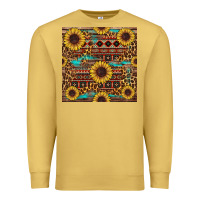 Antique Gold sunflower and leopard seamless pattern Premium Sweatshirt - BundleAndBundleShop