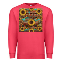 Cardinal sunflower and leopard seamless pattern Premium Sweatshirt - BundleAndBundleShop
