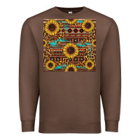 Chestnut sunflower and leopard seamless pattern Premium Sweatshirt - BundleAndBundleShop