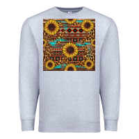 Heather Grey sunflower and leopard seamless pattern Premium Sweatshirt - BundleAndBundleShop
