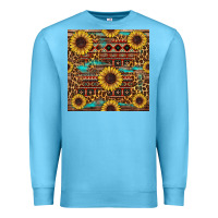 Ocean Blue sunflower and leopard seamless pattern Premium Sweatshirt - BundleAndBundleShop