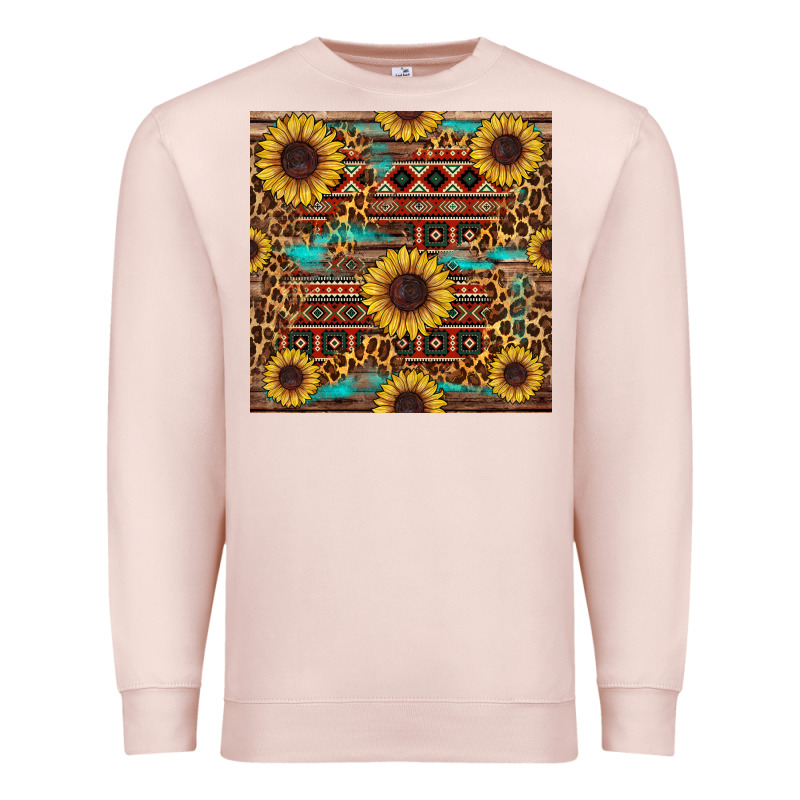 Sunflower And Leopard Seamless Pattern Premium Sweatshirt by BundleAndBundleShop | Teevron
