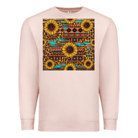 Pale Pink sunflower and leopard seamless pattern Premium Sweatshirt - BundleAndBundleShop