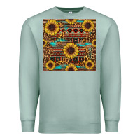 Seafoam sunflower and leopard seamless pattern Premium Sweatshirt - BundleAndBundleShop