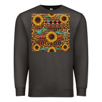 Smoke sunflower and leopard seamless pattern Premium Sweatshirt - BundleAndBundleShop