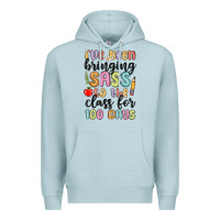 Blue Mist i ve been bringing sass to the class for 100 days Premium Hoodie - MaliasSmallBusiness