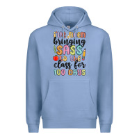 Colony Blue i ve been bringing sass to the class for 100 days Premium Hoodie - MaliasSmallBusiness