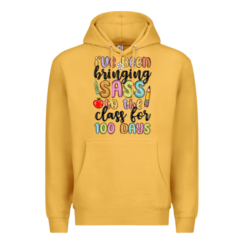 I Ve Been Bringing Sass To The Class For 100 Days Premium Hoodie by MaliasSmallBusiness | Teevron