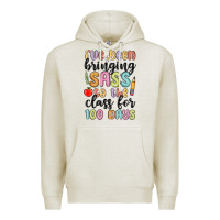 Oatmeal Heather i ve been bringing sass to the class for 100 days Premium Hoodie - MaliasSmallBusiness