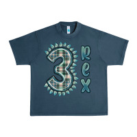 Midnight Navy 3 rex green dinosaur Urban Heavy Tee - MaliasSmallBusiness