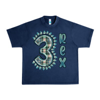 Navy 3 rex green dinosaur Urban Heavy Tee - MaliasSmallBusiness