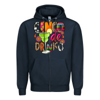 Navy cinco de drinko Zipper Hoodie - CTS Tumbler Store