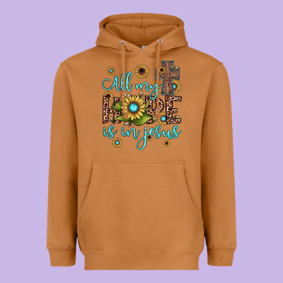 All My Hope Is In Jesus Heavyweight Hoodie Designed By Jahusdesignshop