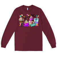 Burgundy lash hustler coffee cups Long Sleeve Tee - AdoDesignShop